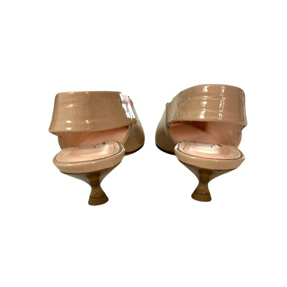 AGL Lenor Nude Pointed Toe Slingback Kitten Heel Shoes NEW Sz 37 / US 7 - Picture 4 of 10